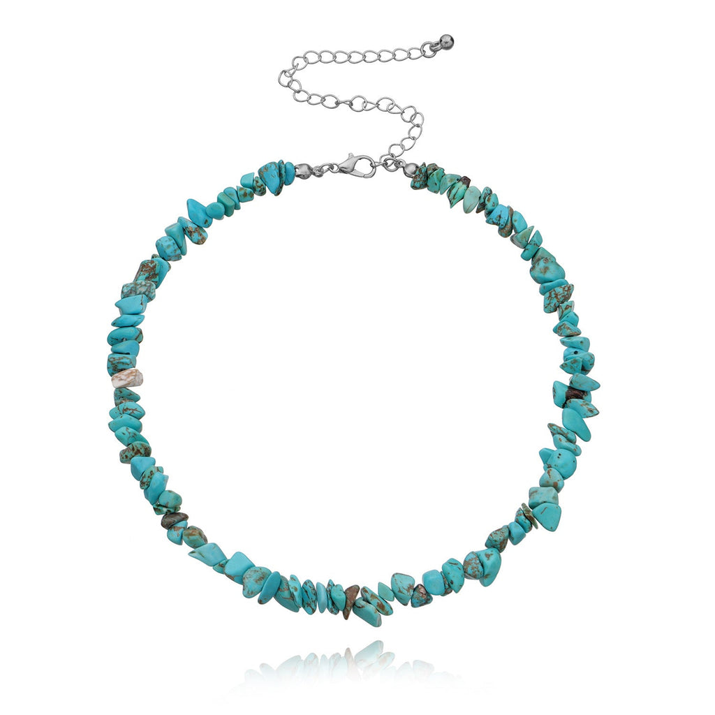 Bohemian Natural Stone Beaded Choker Necklace