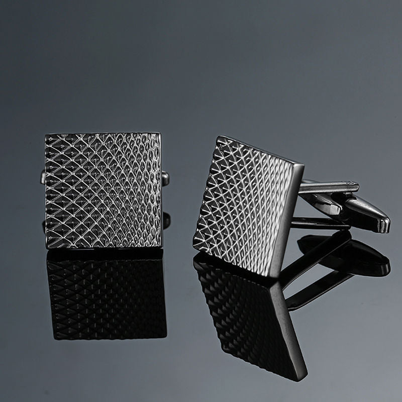 Black Gold Silver Laser Cufflinks