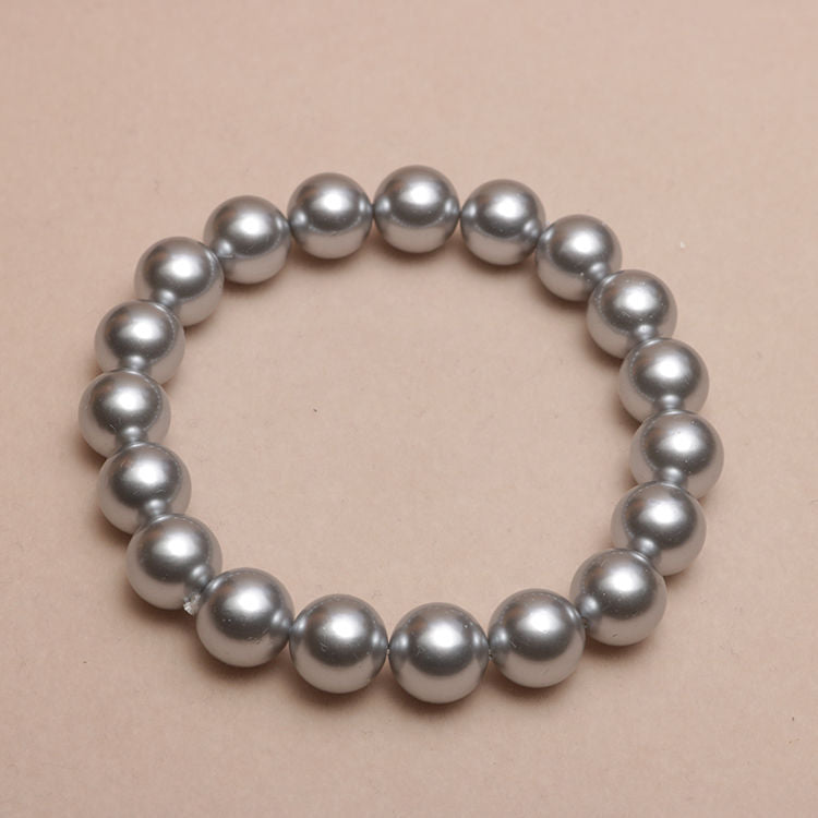 Elastic Beaded Shell Pearl Bracelet