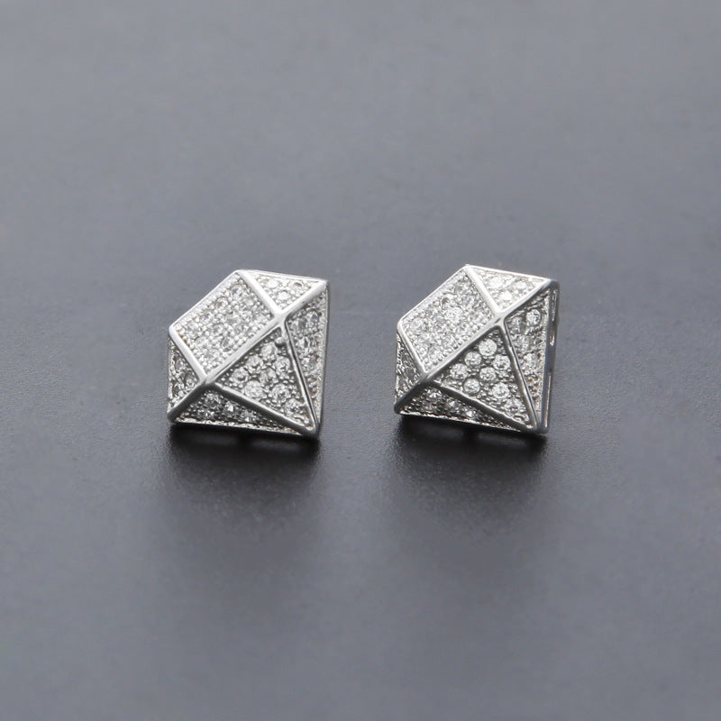 Hip Hop Zircon Stud Earrings