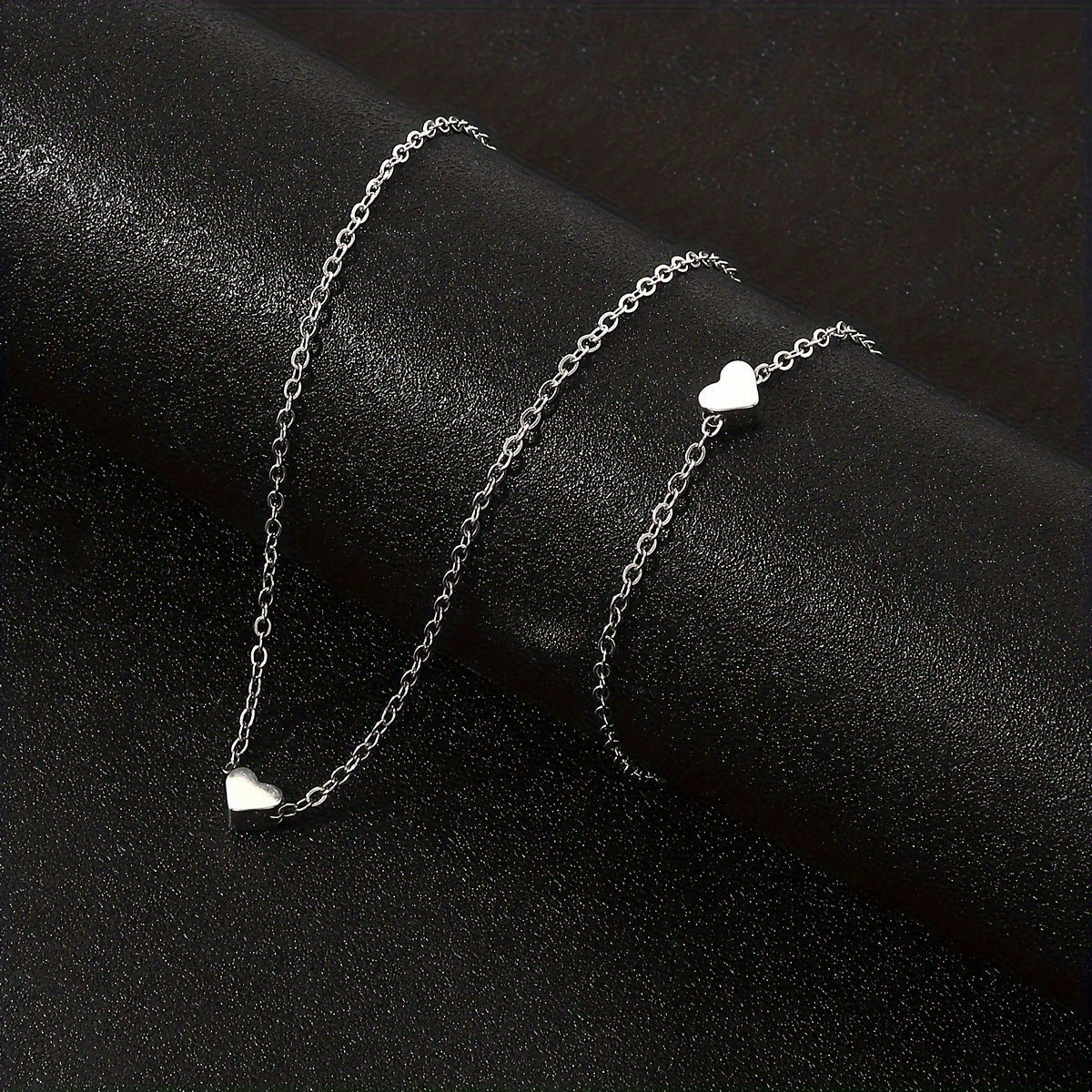 Peach Heart Chain Jewelry Set