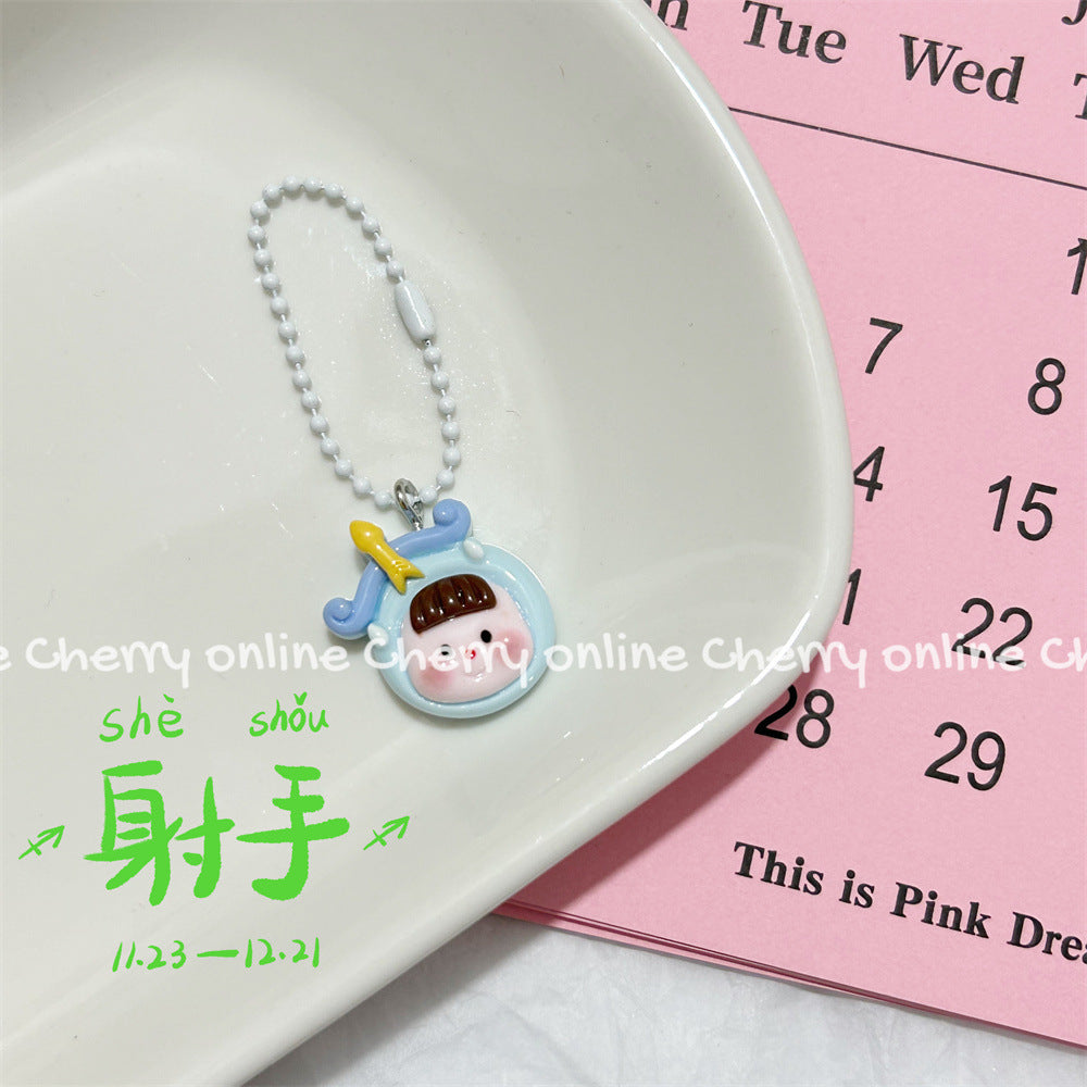 Twelve Constellation Girlish Lanyard Keychain
