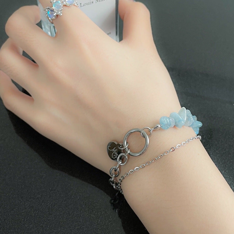 Heart Stitching Gravel Bracelet