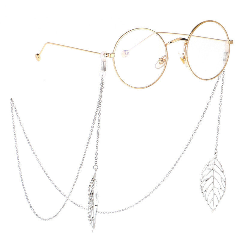Classic Sunglasses Chain Hollow Leaf Pendant