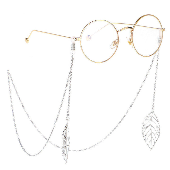Classic Sunglasses Chain Hollow Leaf Pendant