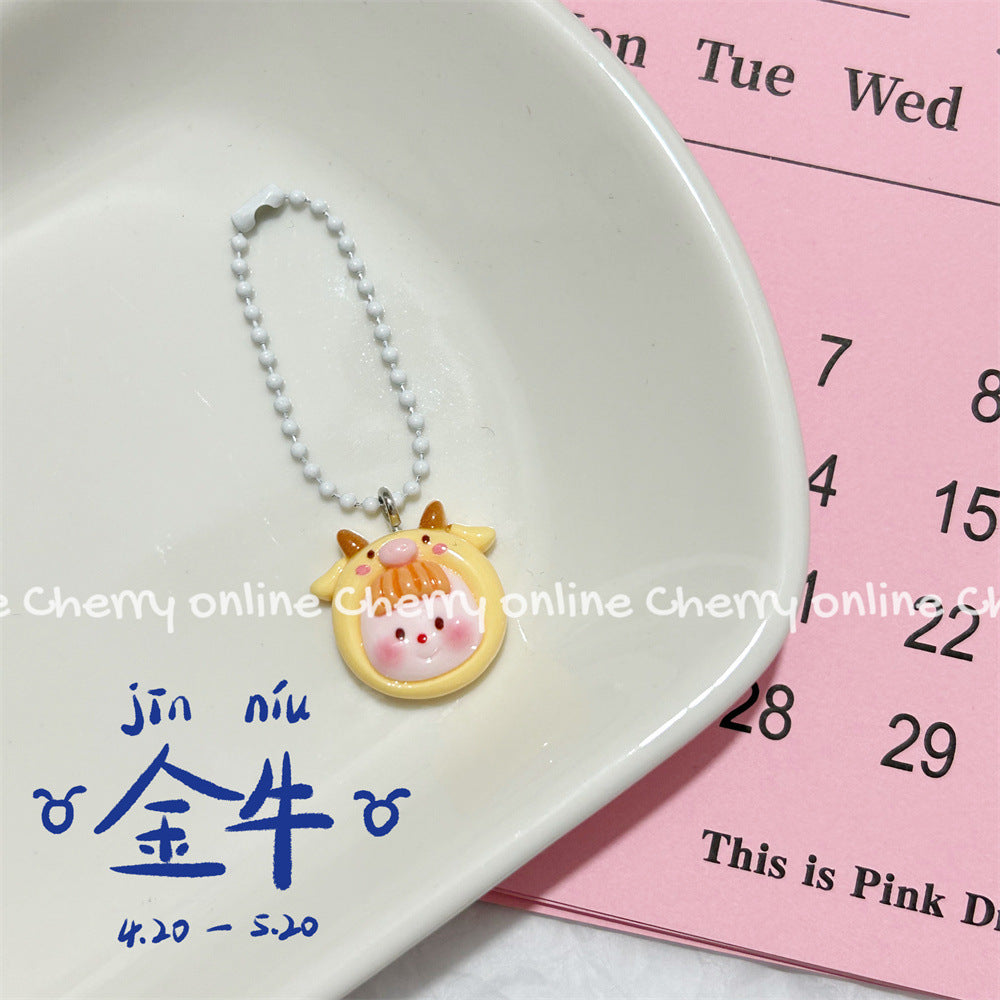Twelve Constellation Girlish Lanyard Keychain