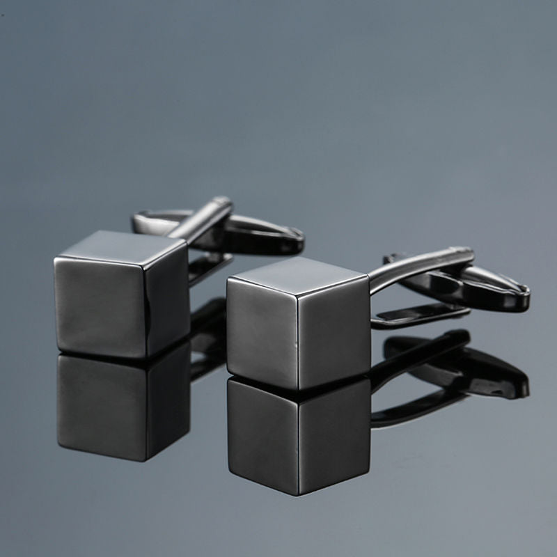 Black Gold Silver Laser Cufflinks