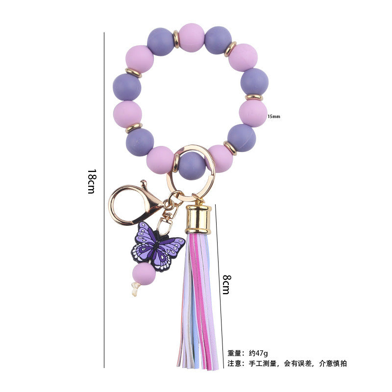 Beaded Butterfly Keychain