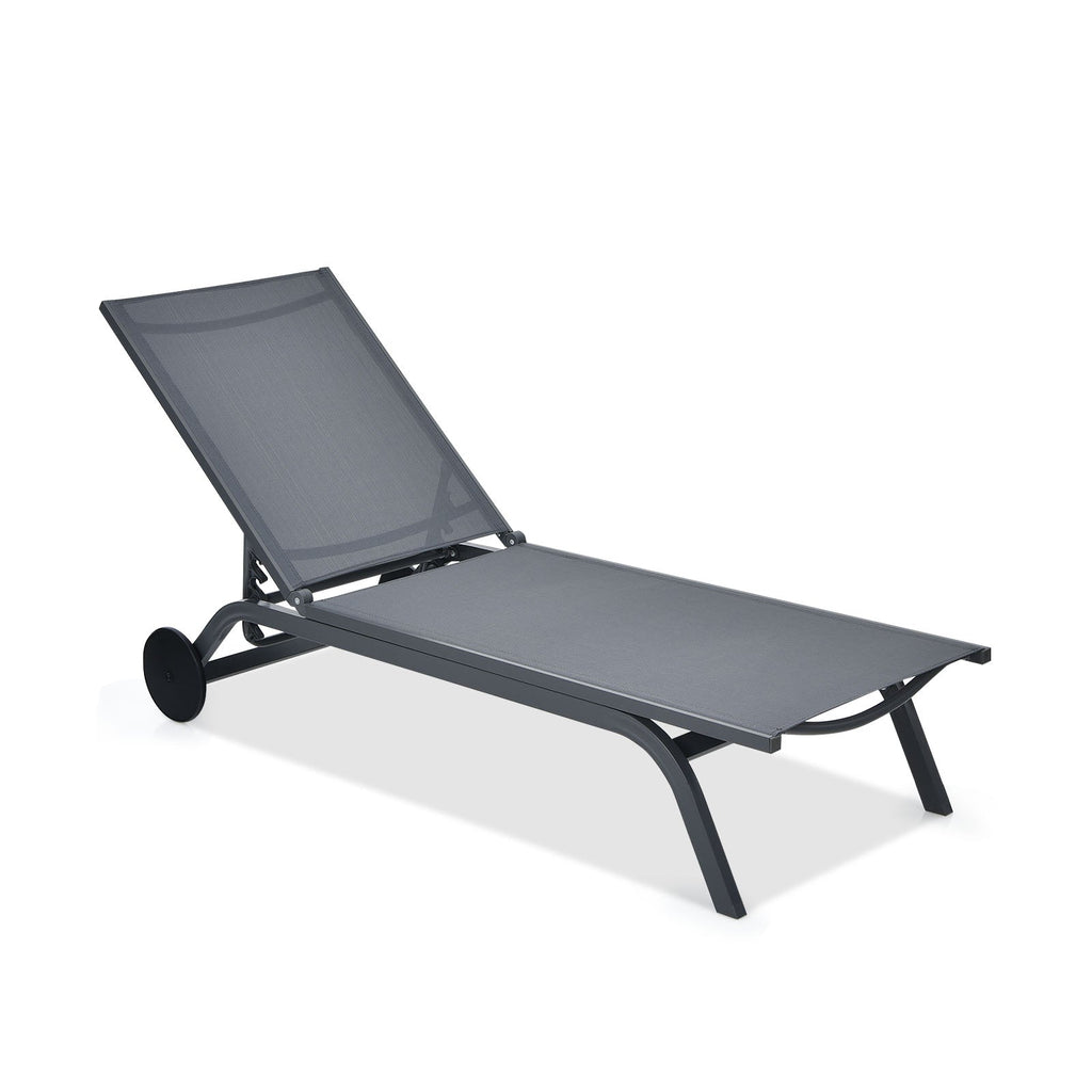 Aluminum Fabric Outdoor Patio Lounge Chair with Adjustable Reclining