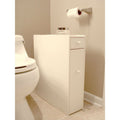 Space Saving Bathroom Floor Cabinet in White Wood Finish