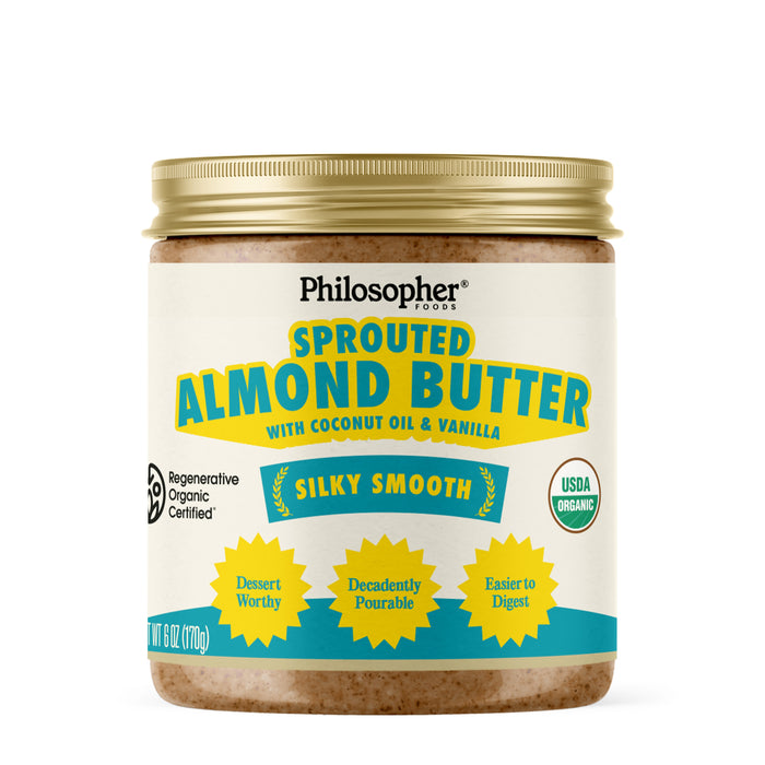 Silky Smooth Sprouted Almond Butter w/ Coconut Oil & Vanilla