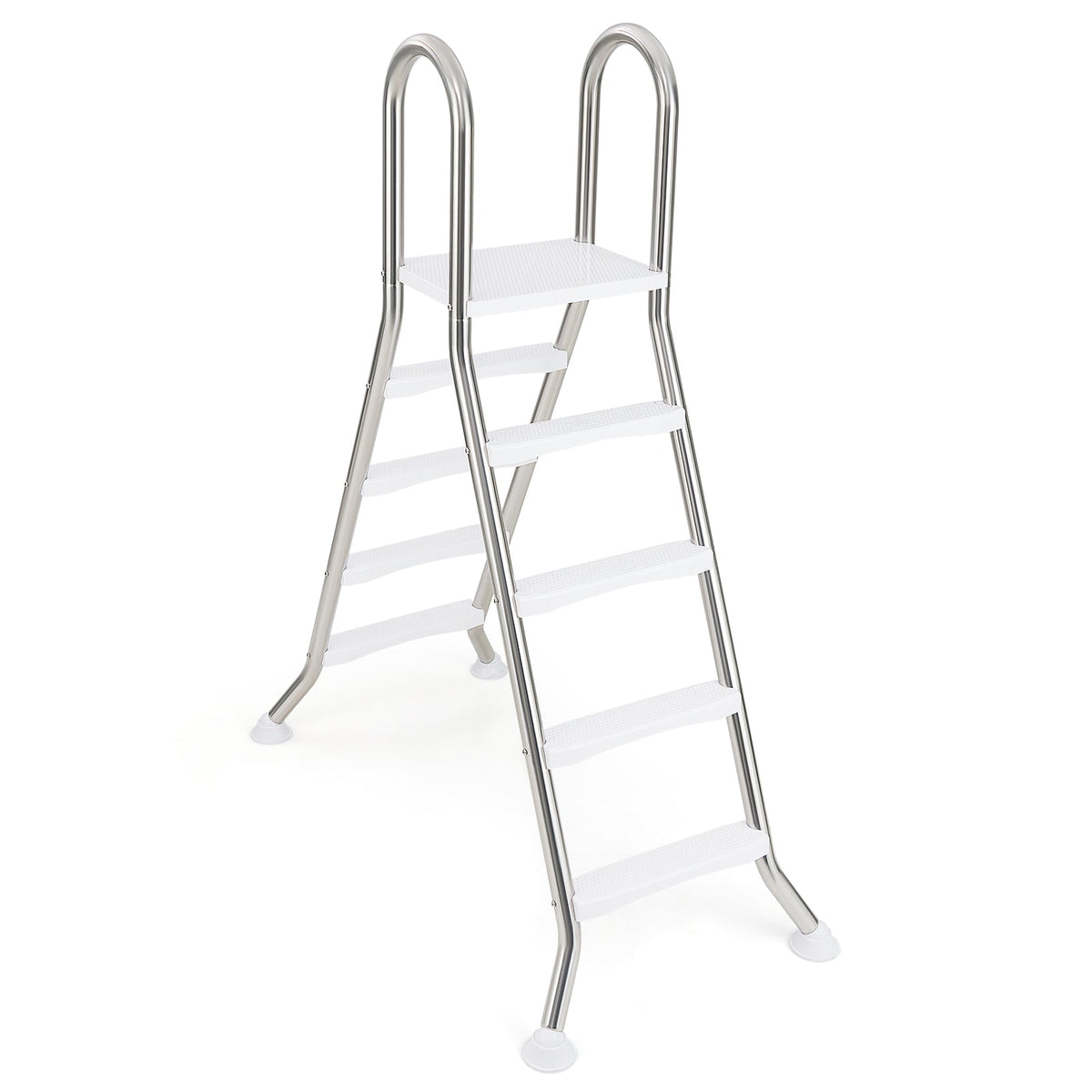 75.6" Above Ground Pool Ladder A-Frame Swimming Pool 4-Step Ladder for Up to 55" Pool Wall Height