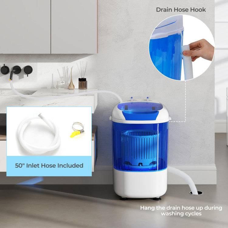 Portable Mini Semi-automatic Washing Machine with Spin Tub and Drain Hose 2.5 kg Capacity