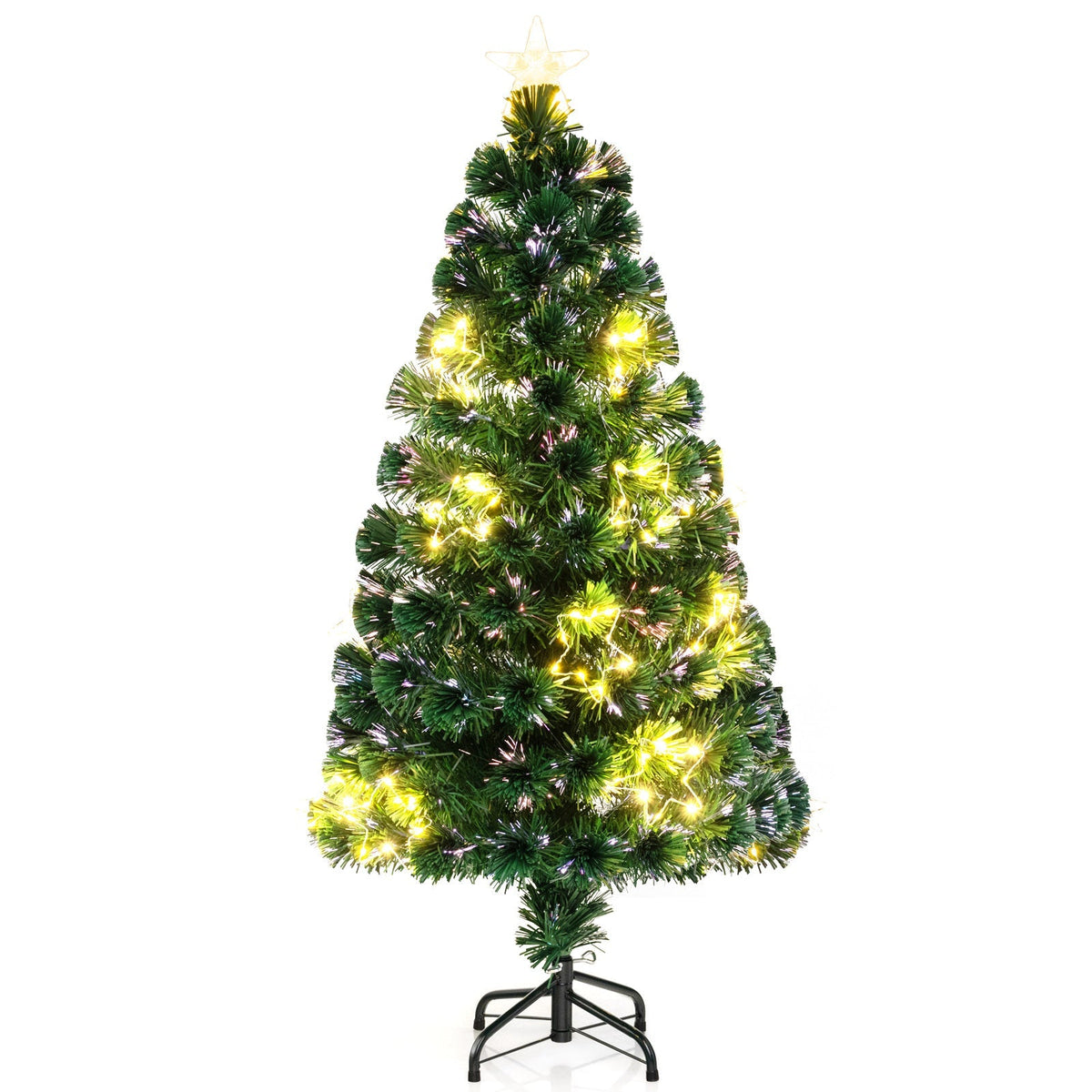 Pre-Lit Artificial Xmas Tree with Top Star and Branch Tips