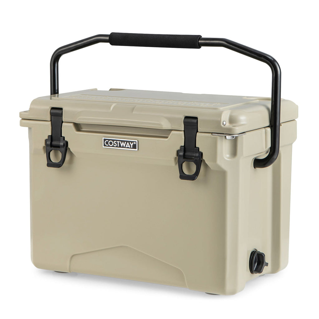 25 QT Hard Cooler with Aluminum Handle and Integrated Cup Holders