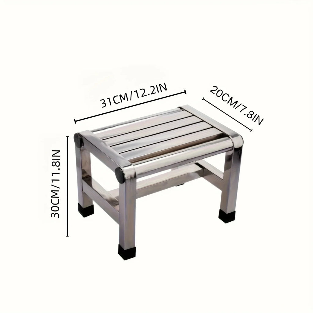 Multi Functional Stainless Steel Stool - Durable Thick & Sturdy Stool, Ideal for Living Room, Bathroom, Kitchen, Corridors