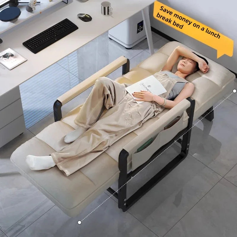 Reclining chair office lunch break folding chair computer chair can sit and lie down dual-purpose lazy sofa chair with backrest