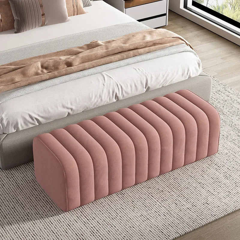 Bed end stool, bed bed, sofa, bedroom, simple long strip shoe changing stool, dressing room, design sense, sofa stool