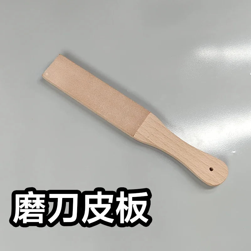 Double Side Leather Strop for Knife Sharpening Stropping Block Kit with Polishing Compound Knife Sharpening Double Side