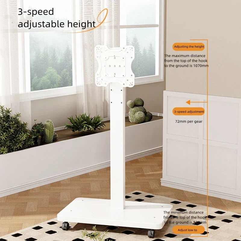Rolling TV Stand for 10-43 Inch TVs PC, Portable Mobile TV Cart on Wheels Universal Floor Stands with Swivel Mount Fit Corner