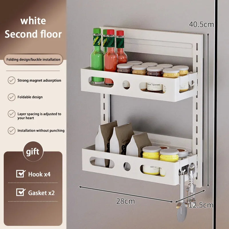 Magnetic Fridge Shelf Kitchen Paper Tube Cling Film Storage Rack Spice Storage Rack Storage Rack On The Side Of The Refrigerator