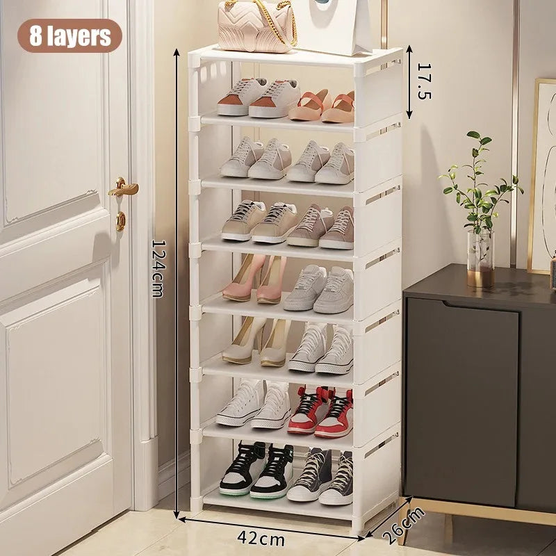 Stackable Shoe Rack Organizer Non-Woven Fabric Space Saving Entryway/Closet/Underbed Storage Home Organization Easy Assembly