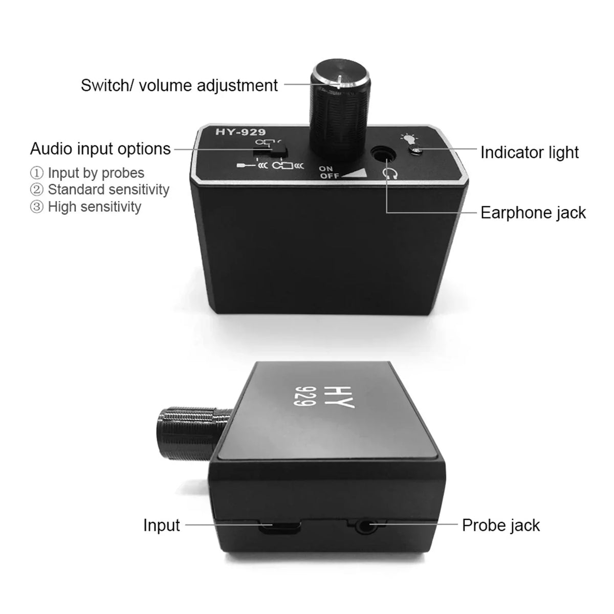 Underground Water Pipe Leakage Detector Enhanced High Strength Sound Intensifier AC100‑240V for Site Construction