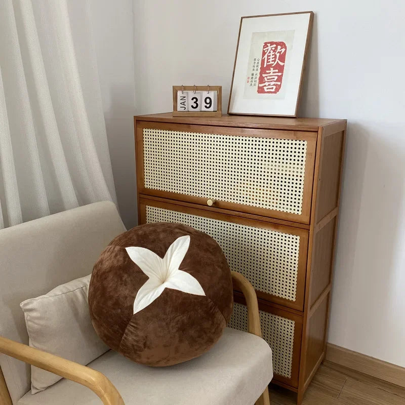 Thickened Cushion with Tomato-Shaped Pillow Vegetable Mushroom Persimmon Round Cushion Pad for Window Seat Pillows for Bedroom