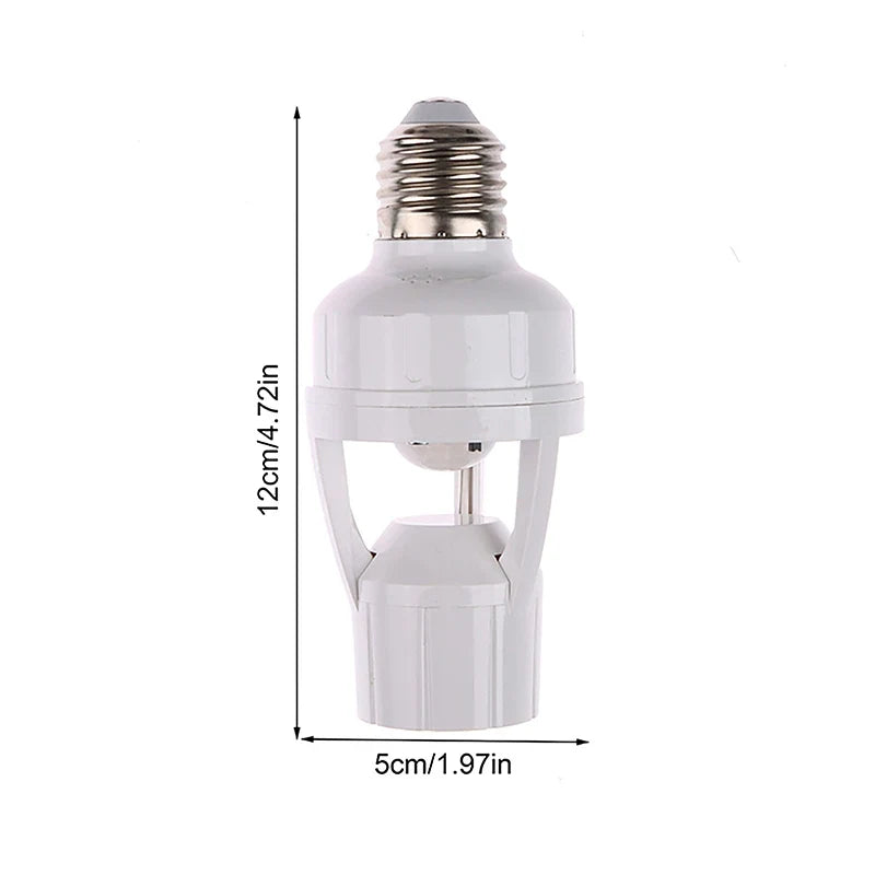 AC85-265V Socket Converter with 360 Degrees PIR Human Induction Motion Sensor LED E27 Lamp Base Intelligent Adjustable Switch