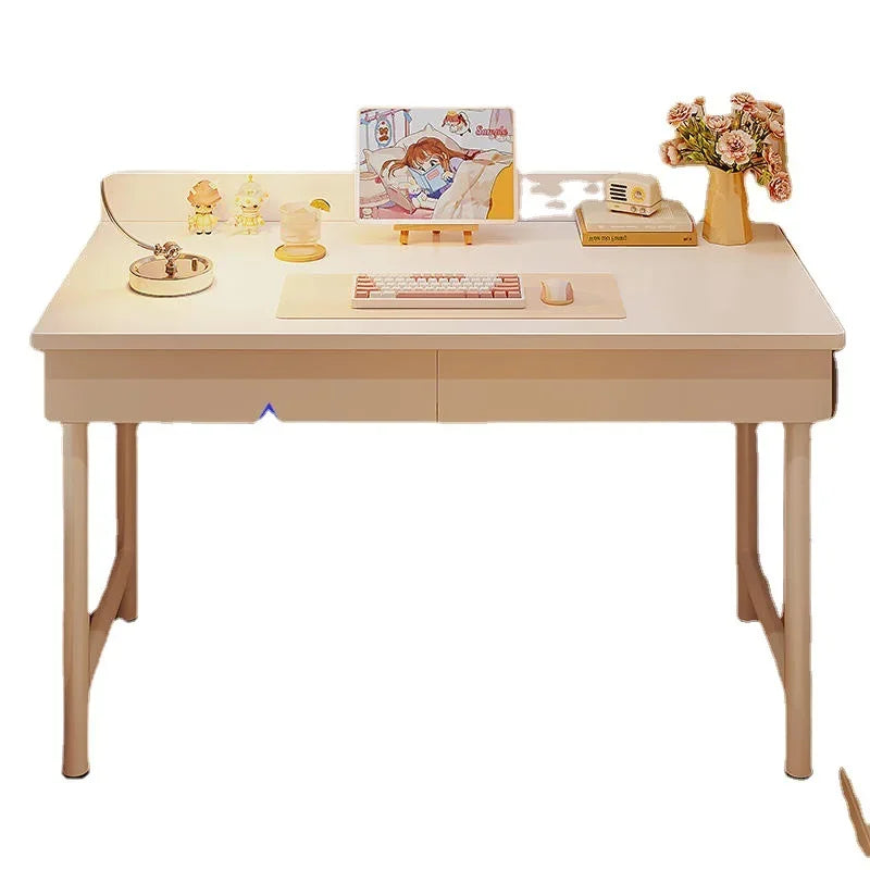 Modern Compact Computer Desk Small Study Desk Student Home Office Bedroom Makeup Desk Storage Drawer Space Saving Easy Assembly