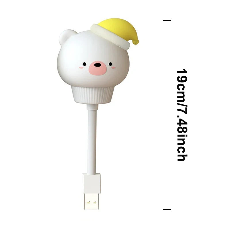 USB Night Light LED Cute Cartoon Night Lamp Bear Chick Kitten for Baby Kid Bedroom Decoration Bedside Lamp