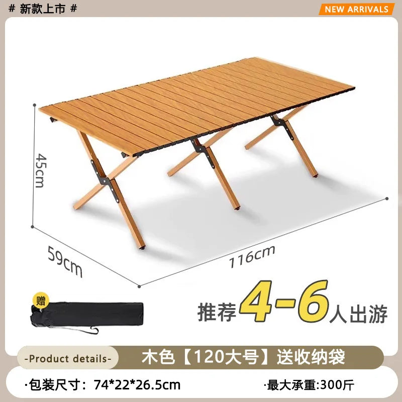 Portable Wooden Picnic Table Lightweight Compact Outdoor Folding Camping Table Camping Picnics Backyard Parties Beach Trips