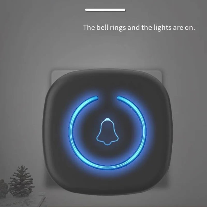 Smart Wireless Welcome Doorbell 300M Long Range 60 Melodies with US/EU/UK Plug for Home Office Security