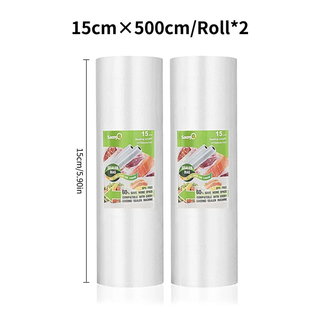 2 rolls of 500cm long textured rolls, vacuum compressed bags, single-sided mesh food vacuum packaging rolls, 2 packs