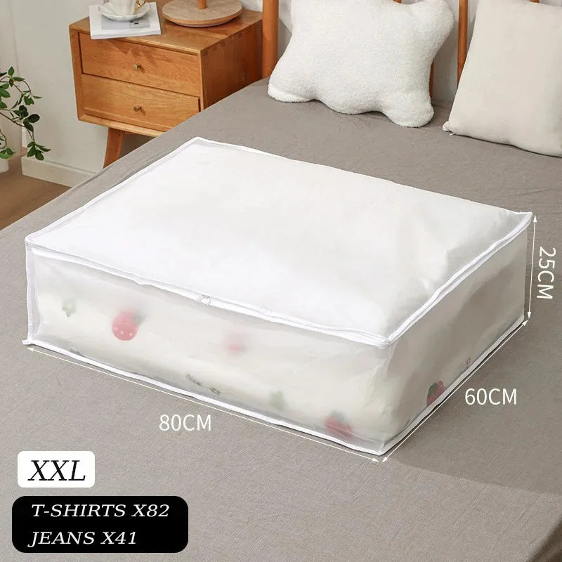 Underbed Storage Bag Foldable Quilt Bag Wardrobe Clothes Storage Box Dustproof Organizer Large Capacity Quilt Storage Bag