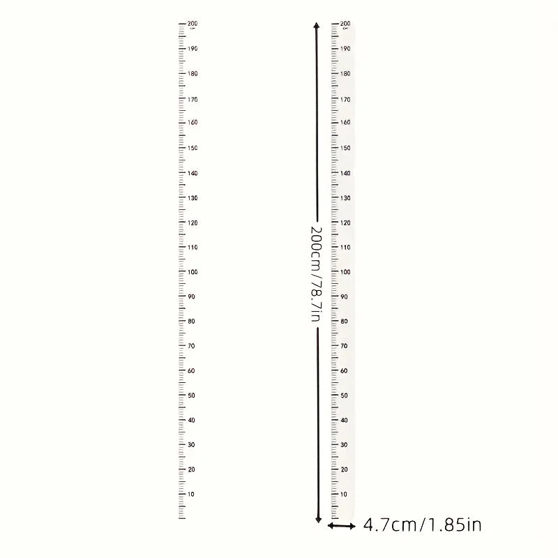 2m Wall Height Measurement Card - Modern Style, Durable PC Material, Writeable & Removable, Accurate 2m Per Sheet|Wall Decor