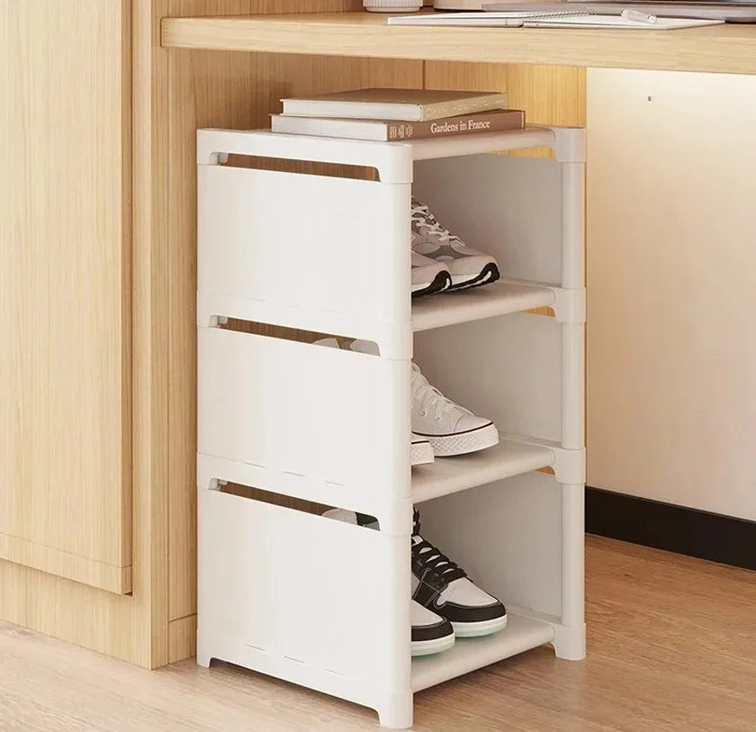 Stackable Shoe Rack Organizer Non-Woven Fabric Space Saving Entryway/Closet/Underbed Storage Home Organization Easy Assembly
