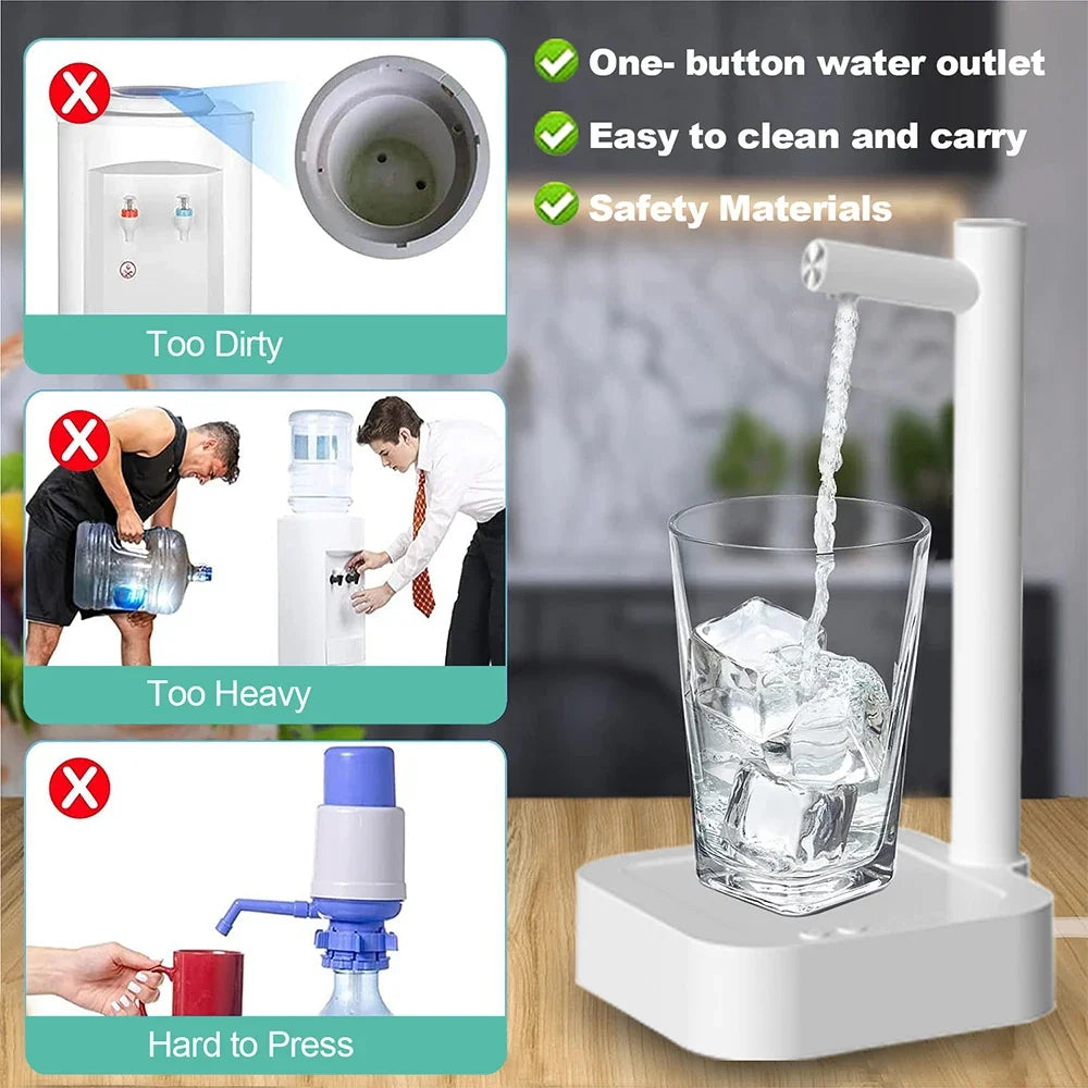 Water Gallon Pump Portable Electric Water Dispenser for Household Camping Smart  Automatic Drinking Water Bottle Gallon Pump