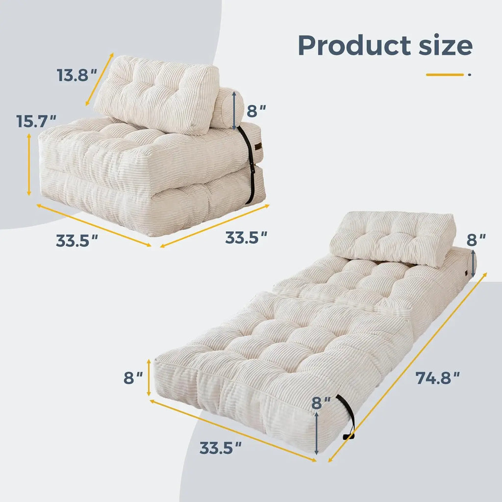 Vacuum Compression Sofa Foldable Simple Fabric Corner Modular Couch Floor Multi Function Nordic Living Room Bedroom Decoration