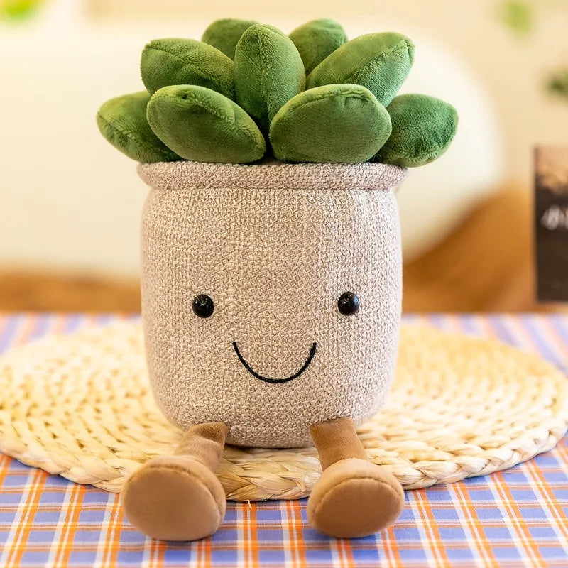 Halloween Christmas Creative Simulation Plants  Succulent Plush Greenery Ornaments Catching Machine Rag Dolls Home Accessories