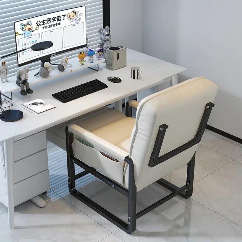 Reclining chair office lunch break folding chair computer chair can sit and lie down dual-purpose lazy sofa chair with backrest