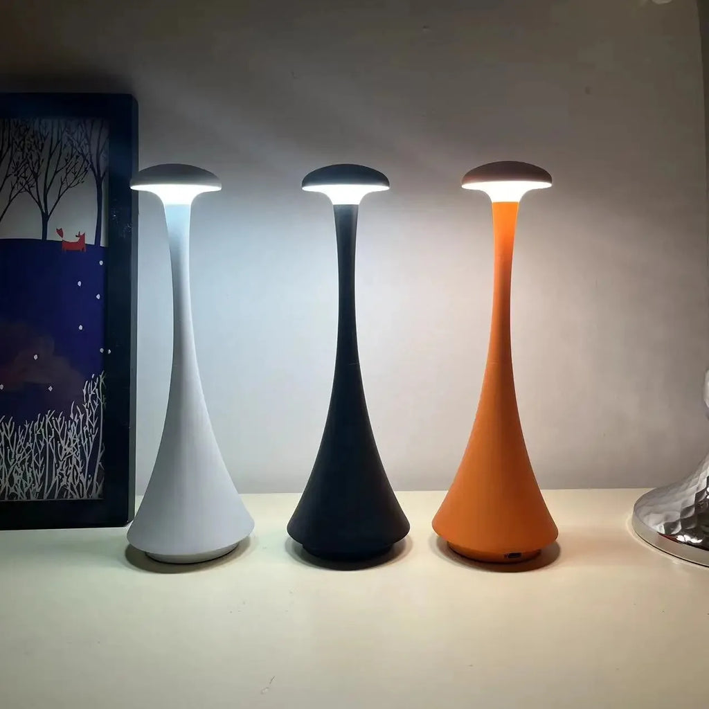 New Arrival Mushroom Table Lamp Rechargeable Wireless touch Lamp Creative Lamp USB-C Desk Lamp Hotel Bedroom Atmosphere Light