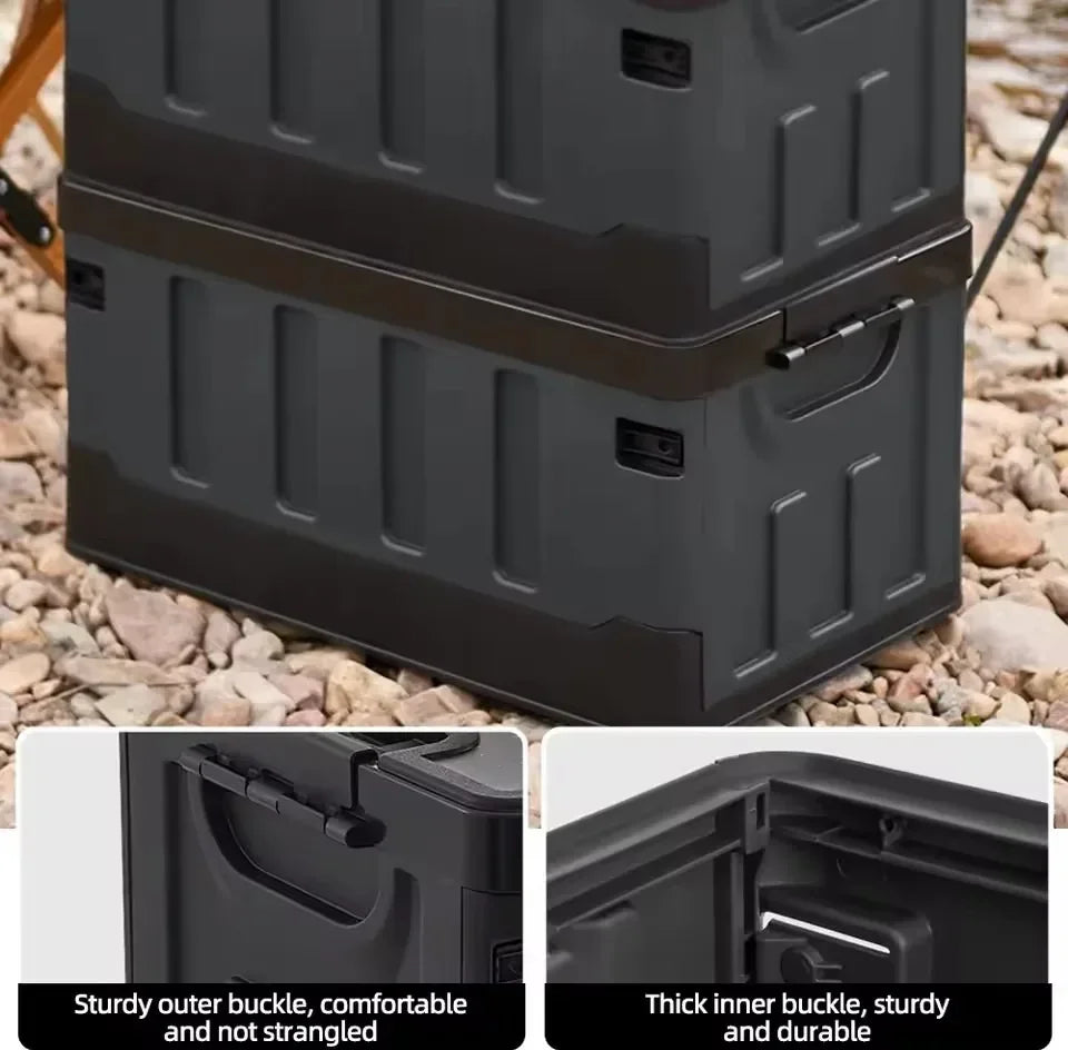 Large Camping Storage Box Portable Waterproof Container Outdoor Storage Case Durable Multi Purpose Foldable Car Trunk Organizer