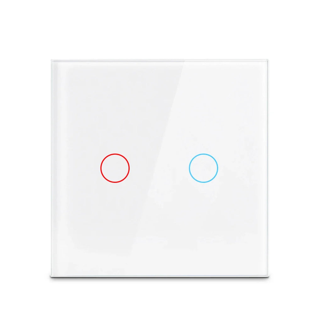 AC100-240 Touch Switch Power Led Panel Wall Light Switches Tempered Black White Crystal Glass 1/2/3 Gang Interruttore Switch