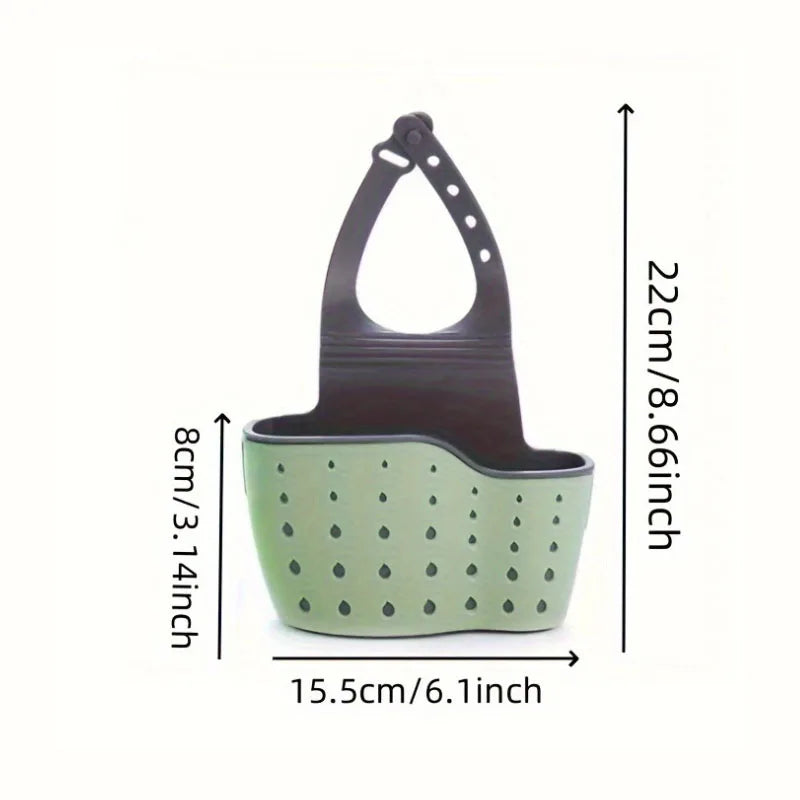 1-4PCS Household Adjustable Button Type Sink Drain Hanging Bag Kitchen Storage Shelf Faucet Sponge Twolayer Drain Hanging Basket