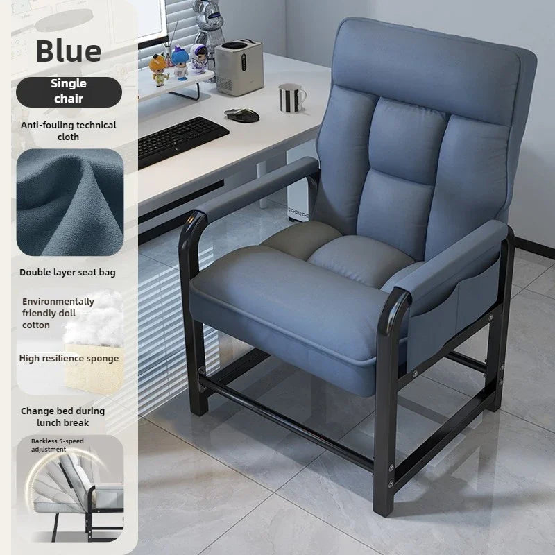 Reclining chair office lunch break folding chair computer chair can sit and lie down dual-purpose lazy sofa chair with backrest