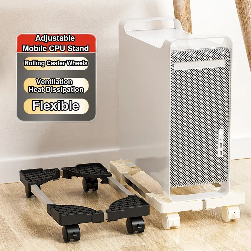 Computer Stand for Desktop Tower Fits Most PC Gaming Desk Accessories Pc Floor Riser Stand Adjustable Mobile CPU Stand