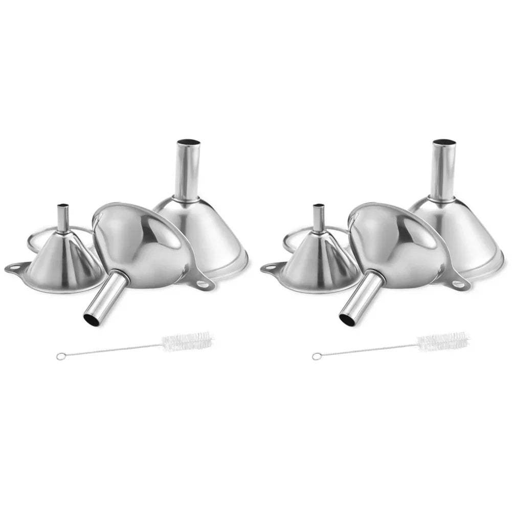 3 Piece Stainless Steel Funnels Set Multipurpose Kitchen Funnel Set for Transferring Liquid Dry Ingredients Powder