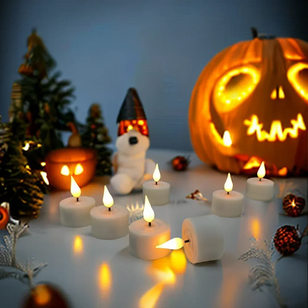 Flameless Flickering LED Candles Light Flameless Candles Rechargeable Candles for Wedding Decor Birthday Party Supplies Warm