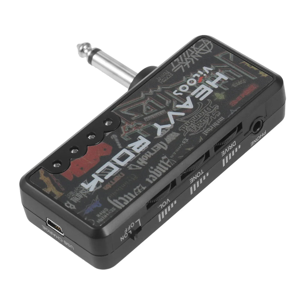 VITOOS Electric Guitar Plug Mini Headphone Amp Amplifier Heavy Rock Compact Portable